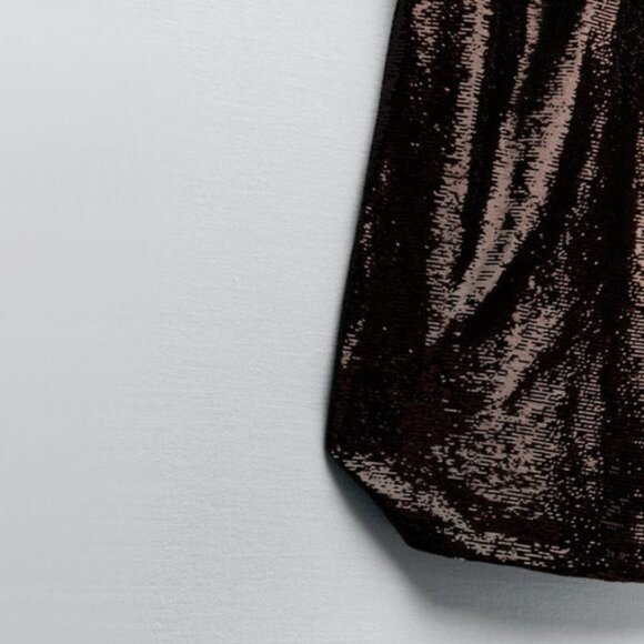 NWT Zara brown sequin long sleeve knit midi holiday dress, S - Picture 12 of 16